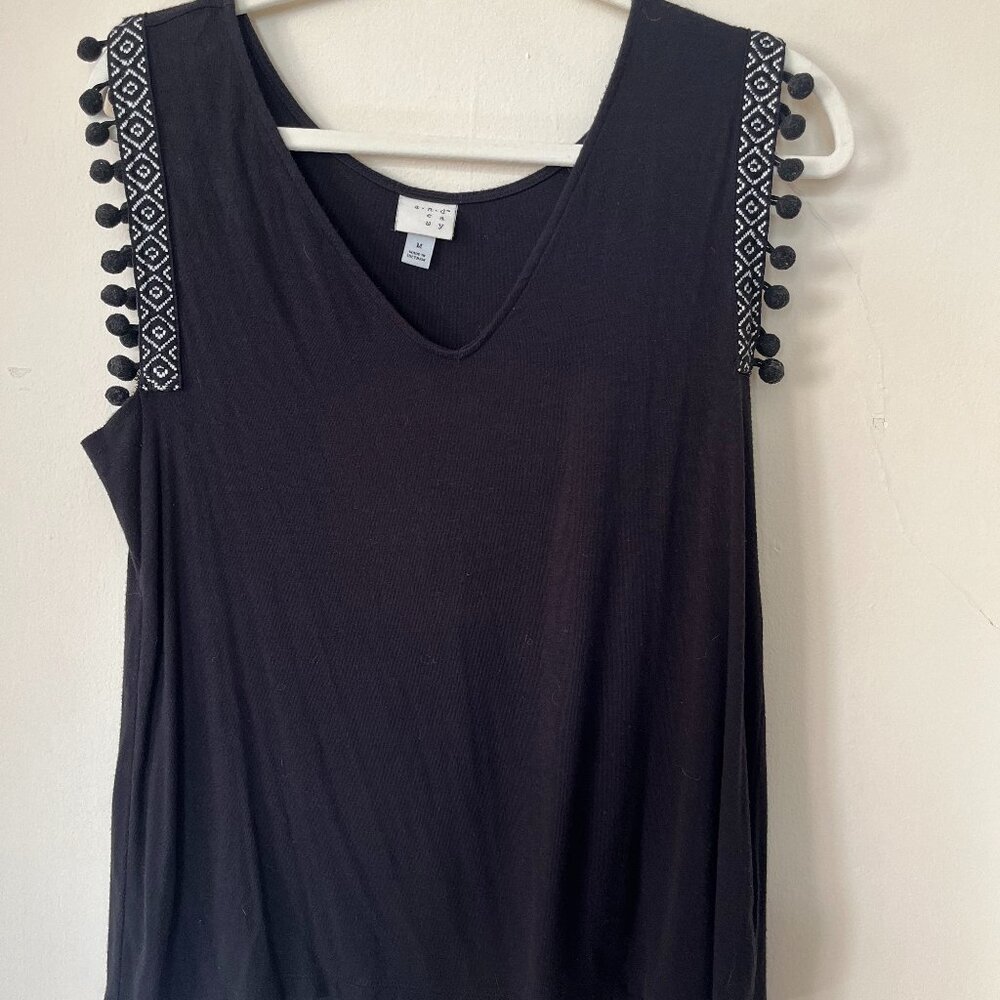 Black fringe tank top